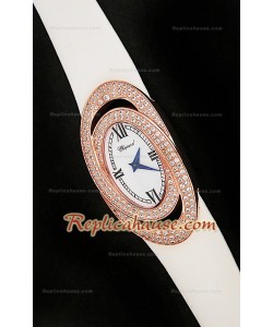 Chopard Xtravagza Rose Gold Femmes Montreavec Bracelet Blanc