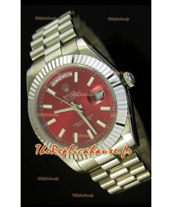 Réplique de montre suisse Rolex Day Date II 41MM - Cadran rouge - Réplique de montre miroir 1:1 