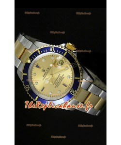 Réplique de montre suisse Rolex Submariner avec cadran or - Réplique de montre miroir 1:1