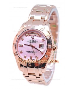 Rolex Day Date Diamond Bezel and Hour Markers Or Rose Montre Suisse