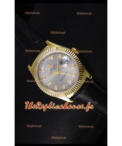 Réplique de montre suisse en or jaune Rolex Day Date 36MM - Cadran gris