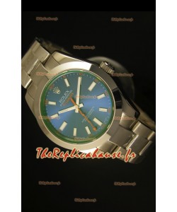 Montre suisse Rolex Milgauss 116400GV avec cadran bleu