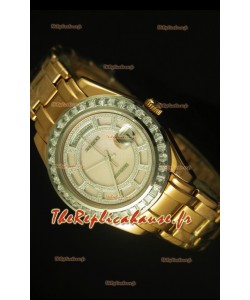 Montre suisse Day Date Rolex avec boîtier or jaune