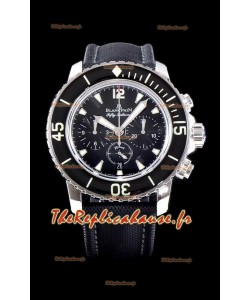 Blancpain Blancpain Fifty Fathoms montre réplique chronographe flyback noir avec mirroir 1:1