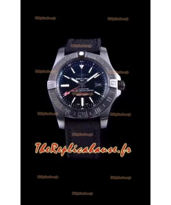 Breitling Avenger II Blacksteel GMT montre réplique suisse 1:1 montre réplique suisse ultime