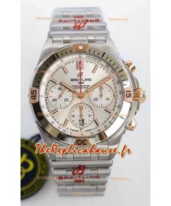 Montre Breitling Chronomat B01 42 Edition Suisse 904L Or Rose Détails avec Cadran Acier Miroir 1:1 Réplique 