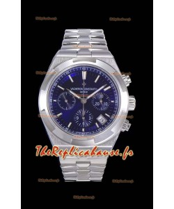Montre Vacheron Constantin Overseas Chronograph à cadran bleu Réplique Suisse - Bracelet en acier inoxydable