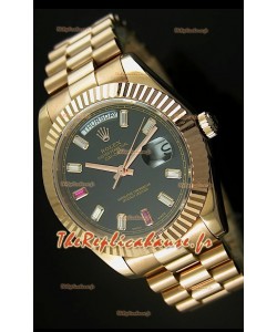 Réplique de montre suisse Rolex Day Date II 41MM - Cadran noir - Réplique de montre miroir 1:1 