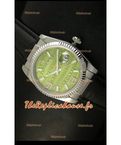 Rolex Imitation Datejust Montre Suisse Reproduction - 37MM - Cadran/Bracelet Vert
