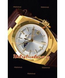 Vacheron Constantin Overseas Phase Lune montre suisse en or jaune avec bracelet marron