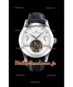 Jaeger LeCoultre Tourbillon perpétuel 904L Boîtier acier Cadran blanc Réplique de montre suisse 