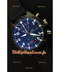IWC Pilot's Top Gun chronographe IW389001 1:1 Boîtier en céramique Montre Réplique Miroir Ultime