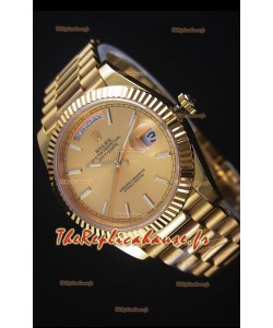 Rolex Day-Date Or Jaune Montre Réplique 40MM Mouvement Suisse 2836-2