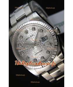 Réplique de montre Rolex Datejust Japanese - Cadran argenté en 36MM avec bracelet huitre