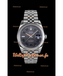 Réplique de montre japonaise Rolex Datejust Wimbledon Edition - Cadran gris en 41MM 