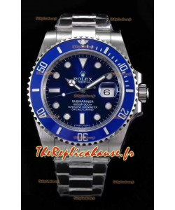 Réplique de montre Rolex Submariner japonaise - lunette en céramique dans un cadran/une lunette bleu(e)